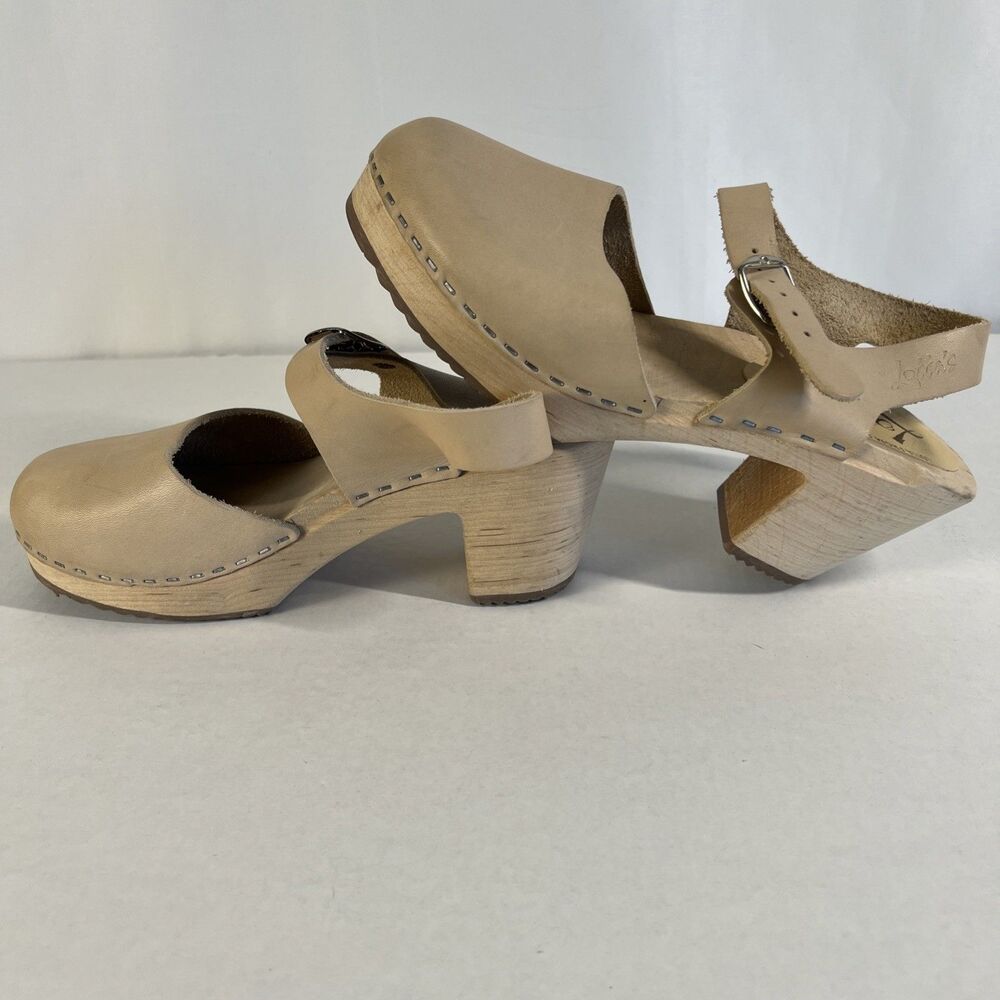 Lotta From Stockholm Women's High Heel Clogs Tan, Size 38 (US 7.5) - Picture 3 of 7